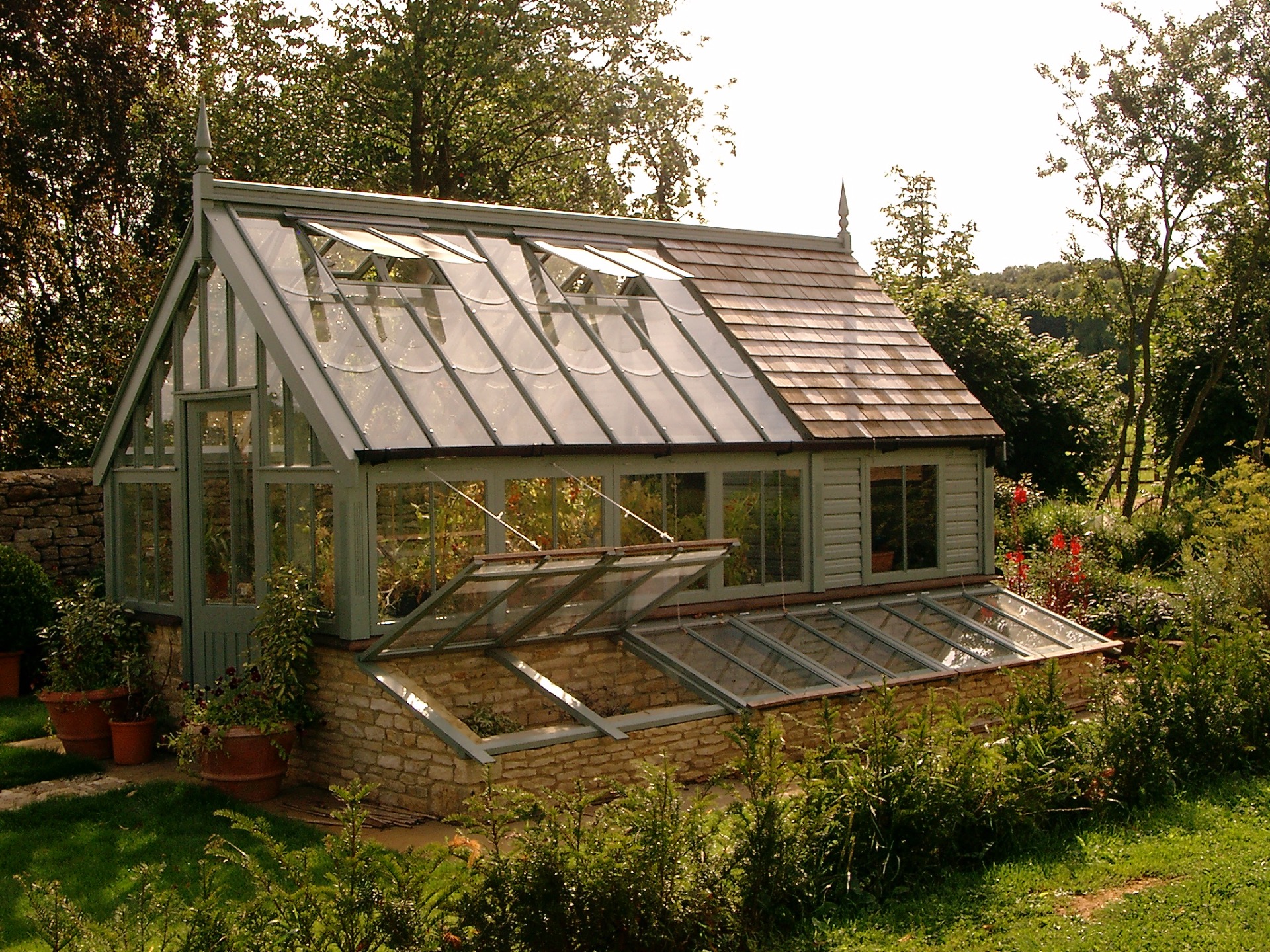 Greenhouse and potting shed combination